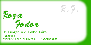 roza fodor business card