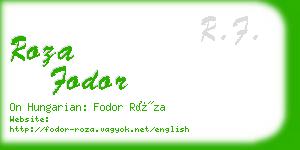roza fodor business card